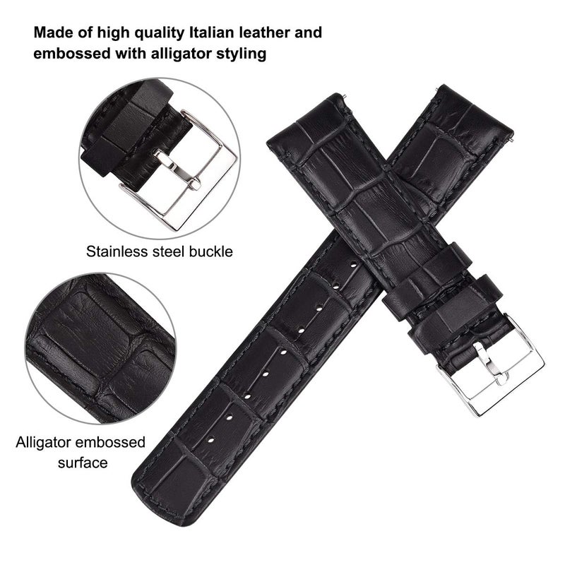 Ritche Quick Release Leather Watch Bands Genuine Leather Watch Strap for Samsung Galaxy Watch 6 Classic 43mm 47mm 40mm 44mm 18mm, 20mm or 22mm for Men and Women - Image 4